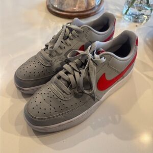 Nike Court Gray and Red Athletic Shoes